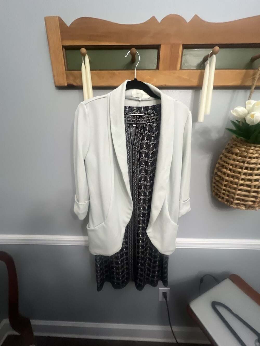 French Mauve Women's Size M Open Front Blazer Jacket